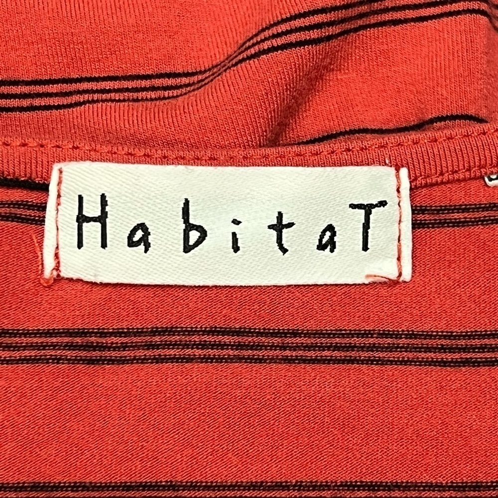 Habitat Terra Cotta Striped Stretchy Knit Tie Front Top - Picture 9 of 9